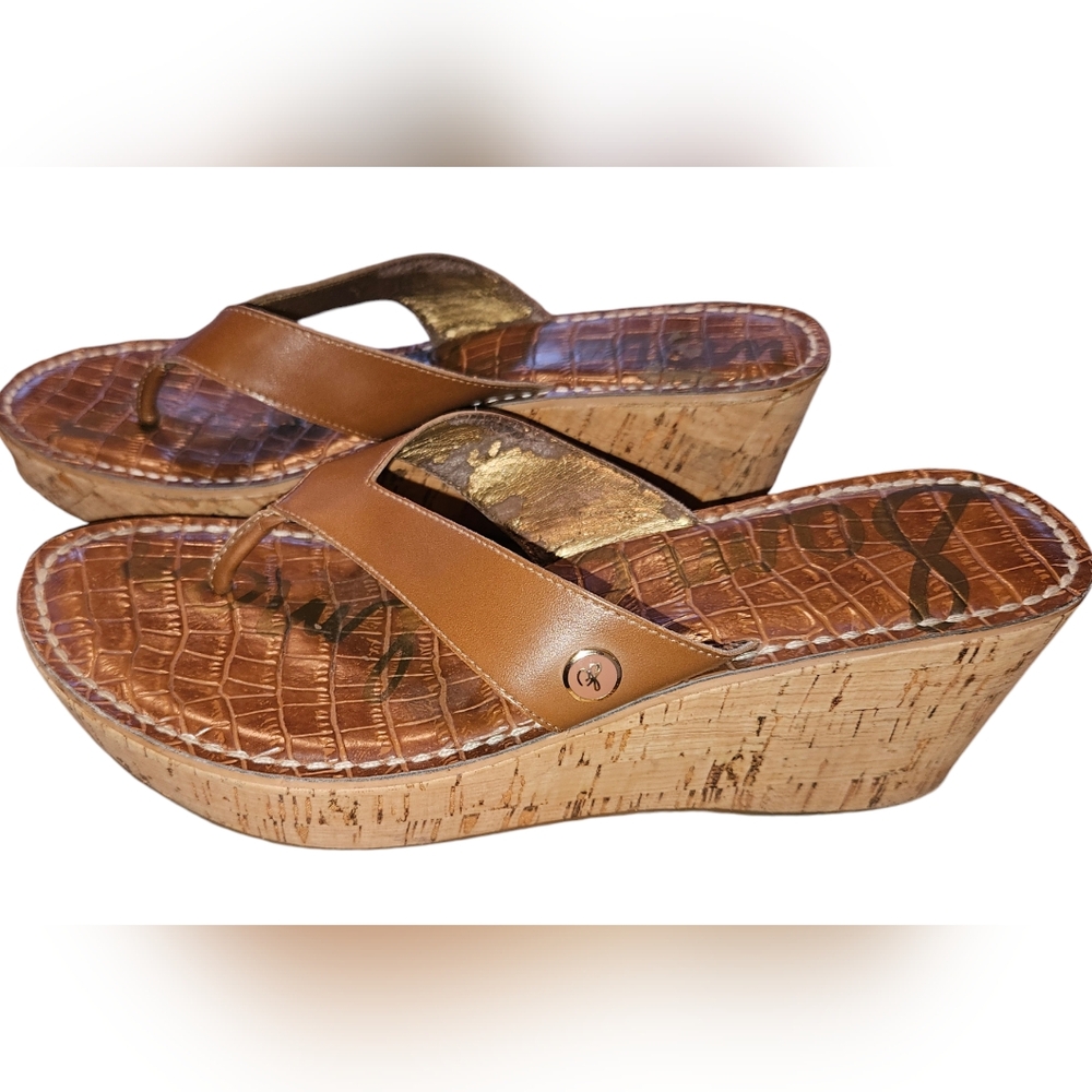 Sam Edelman Romy Wedge Thong Sandals Women's Size 9